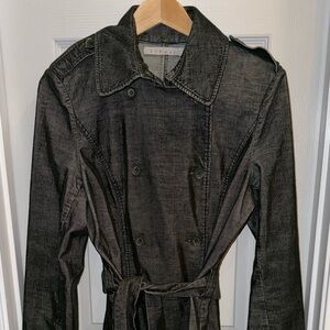 Vintage Double Beasted Corduroy Belted Hippy Tench Coat Womens 10 Green chic